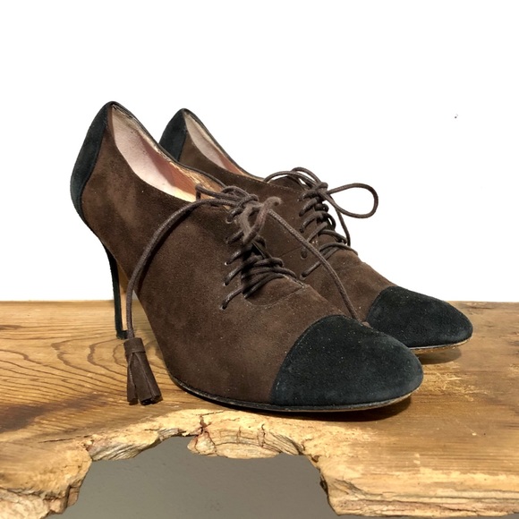 * 🎉 HP 🎉 Kate Spade | Duotone Suede Heeled Oxfords Size 6.5 - Picture 2 of 11